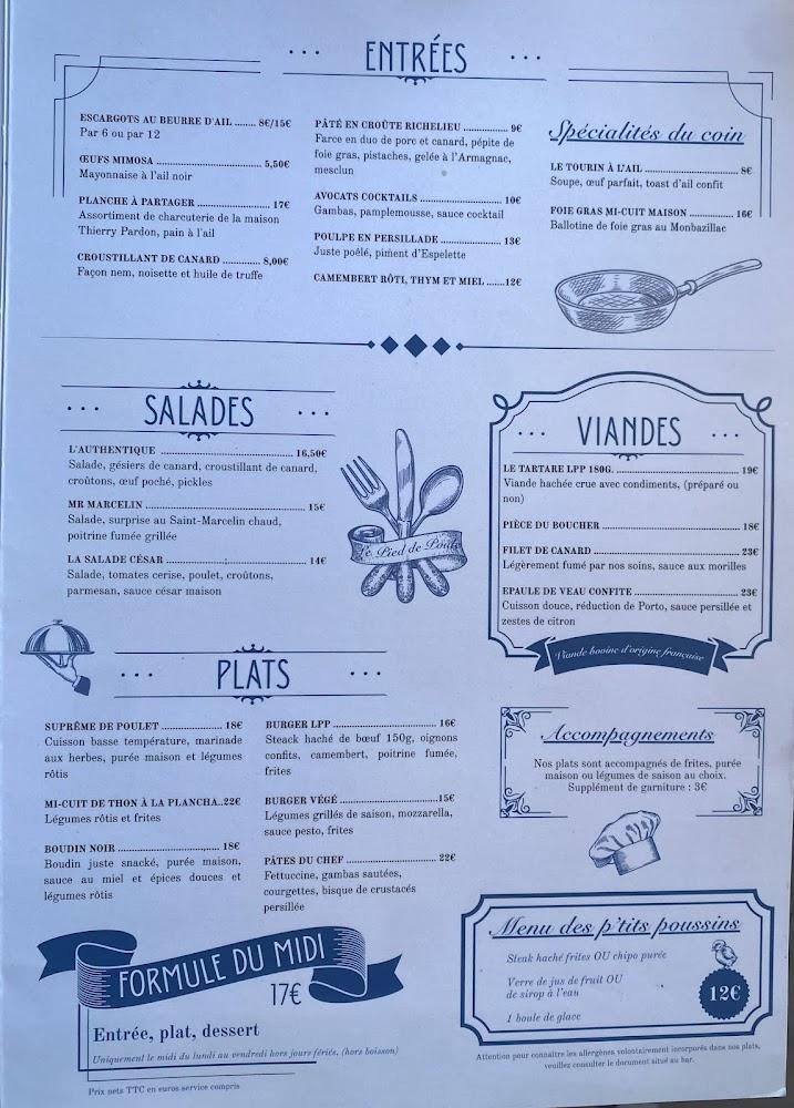 Le Pied de Poule - Menu Image 2